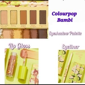 New! LE Colourpop Bambi Eyeshadow Palette, Lip Gloss & Eyeliner